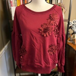 Floral Embellished Crew Neck Sweatshirt